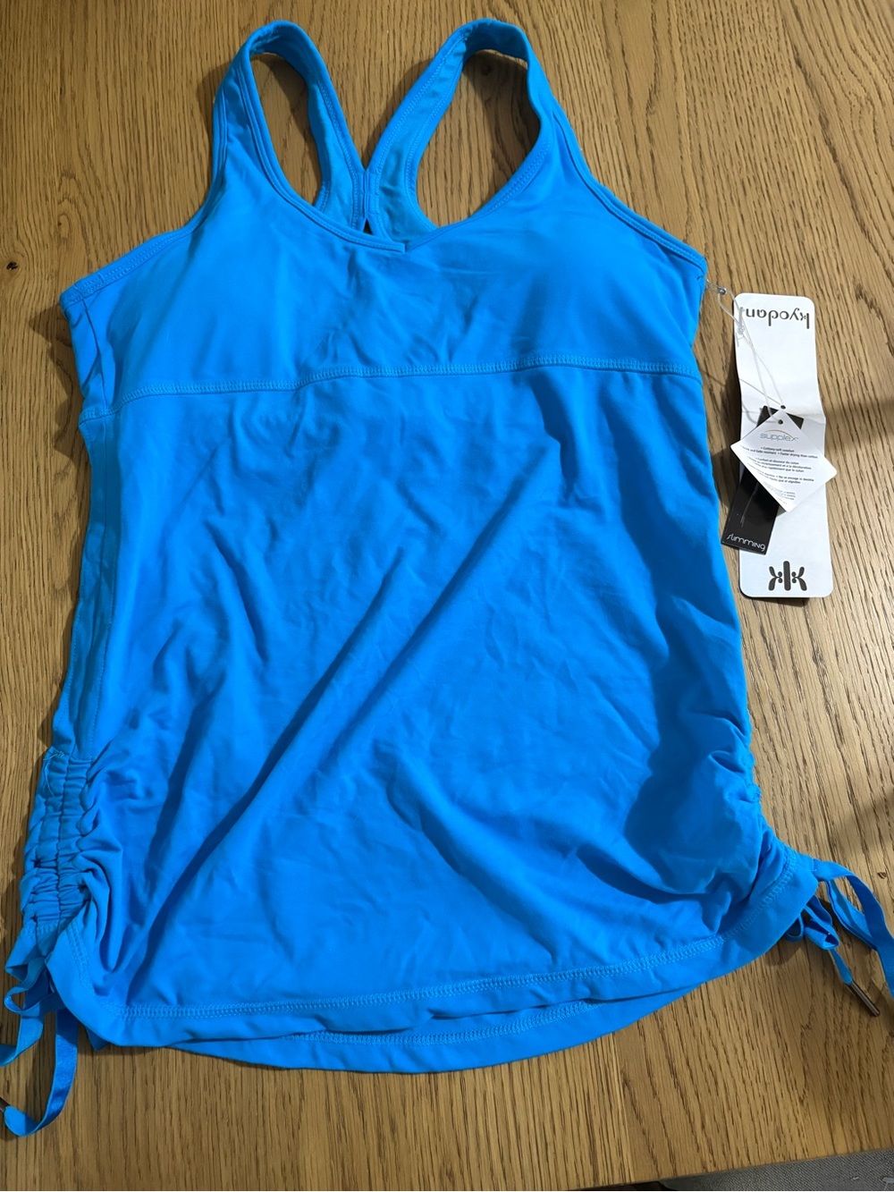 Kyodan Bright Blue Racerback Tank with Side Tie